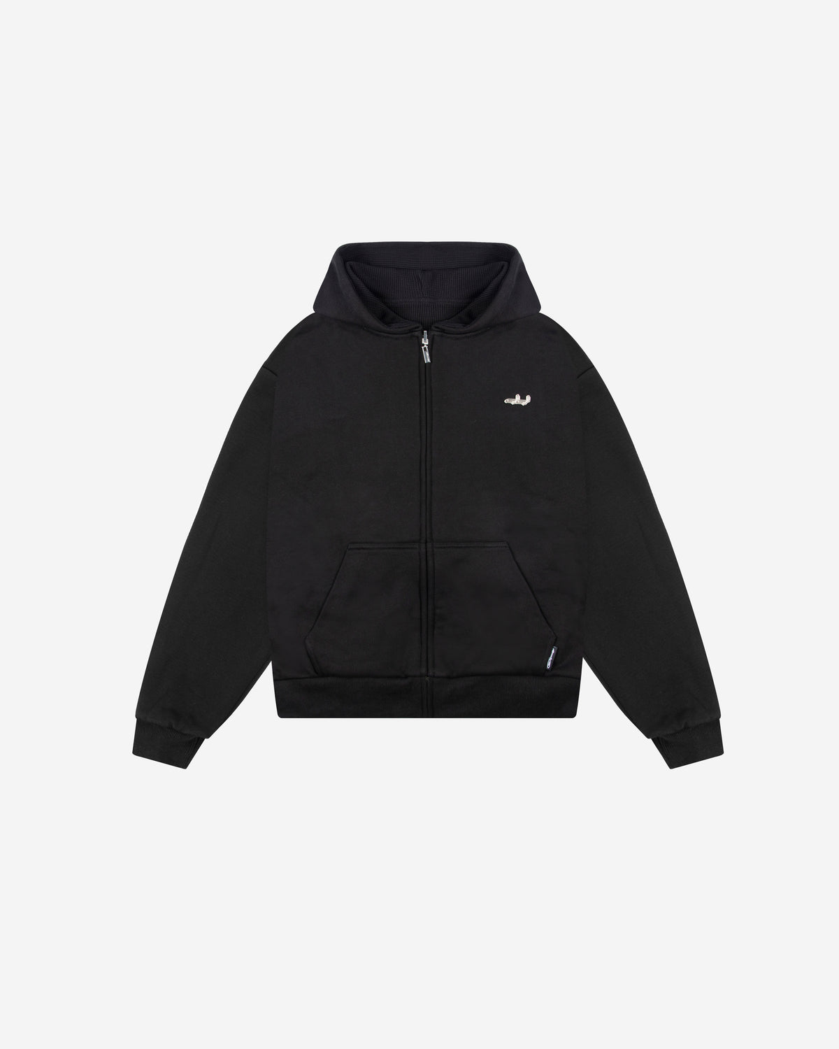 1000 GSM WAFFLE ZIP (BLACK)