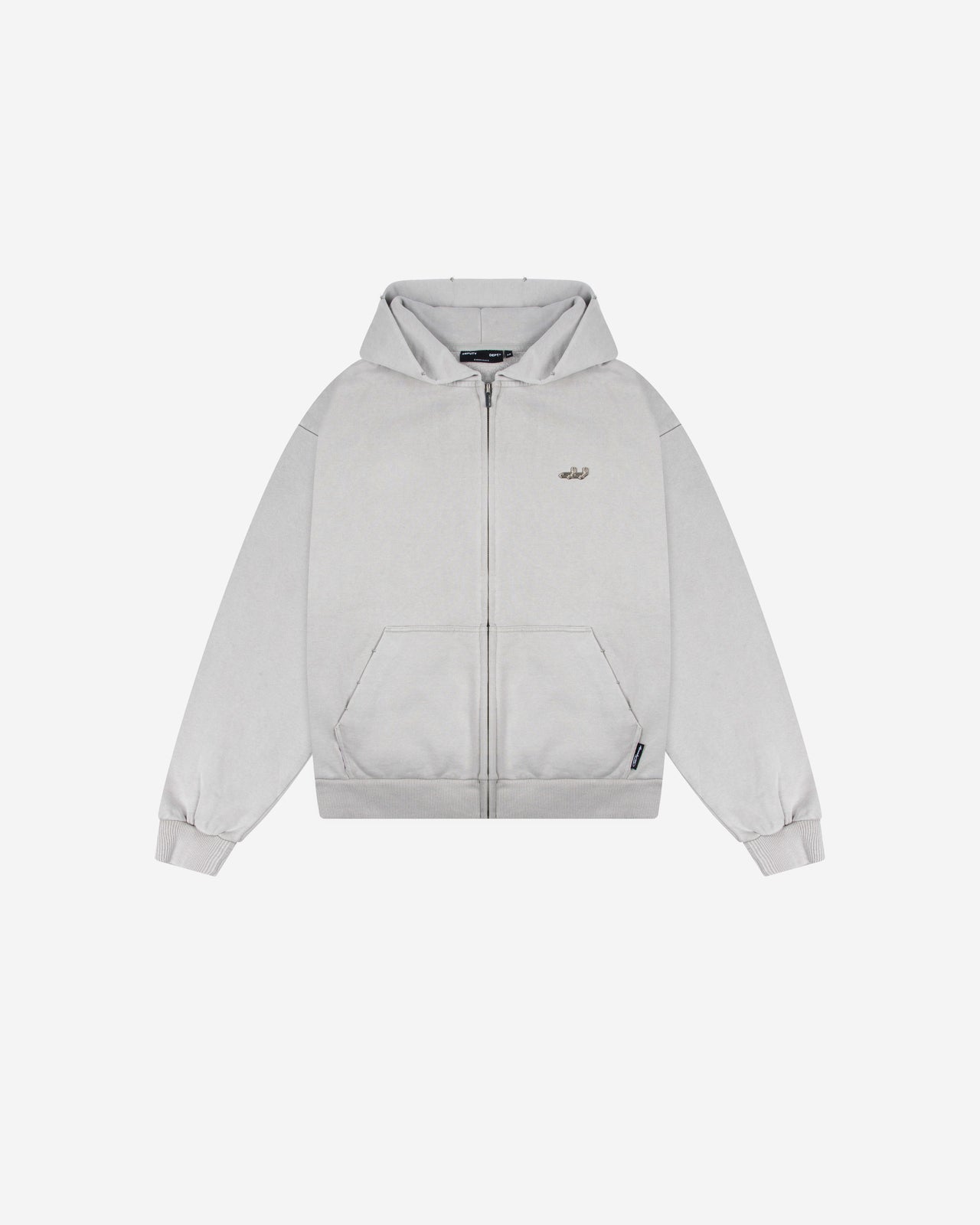WASHED ZIP (LIGHT GREY)