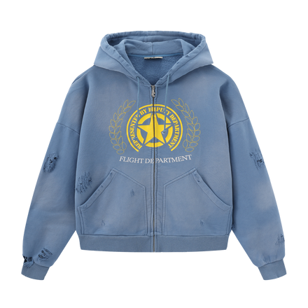 FLIGHT DEPARTMENT ZIPPER (BLUE)