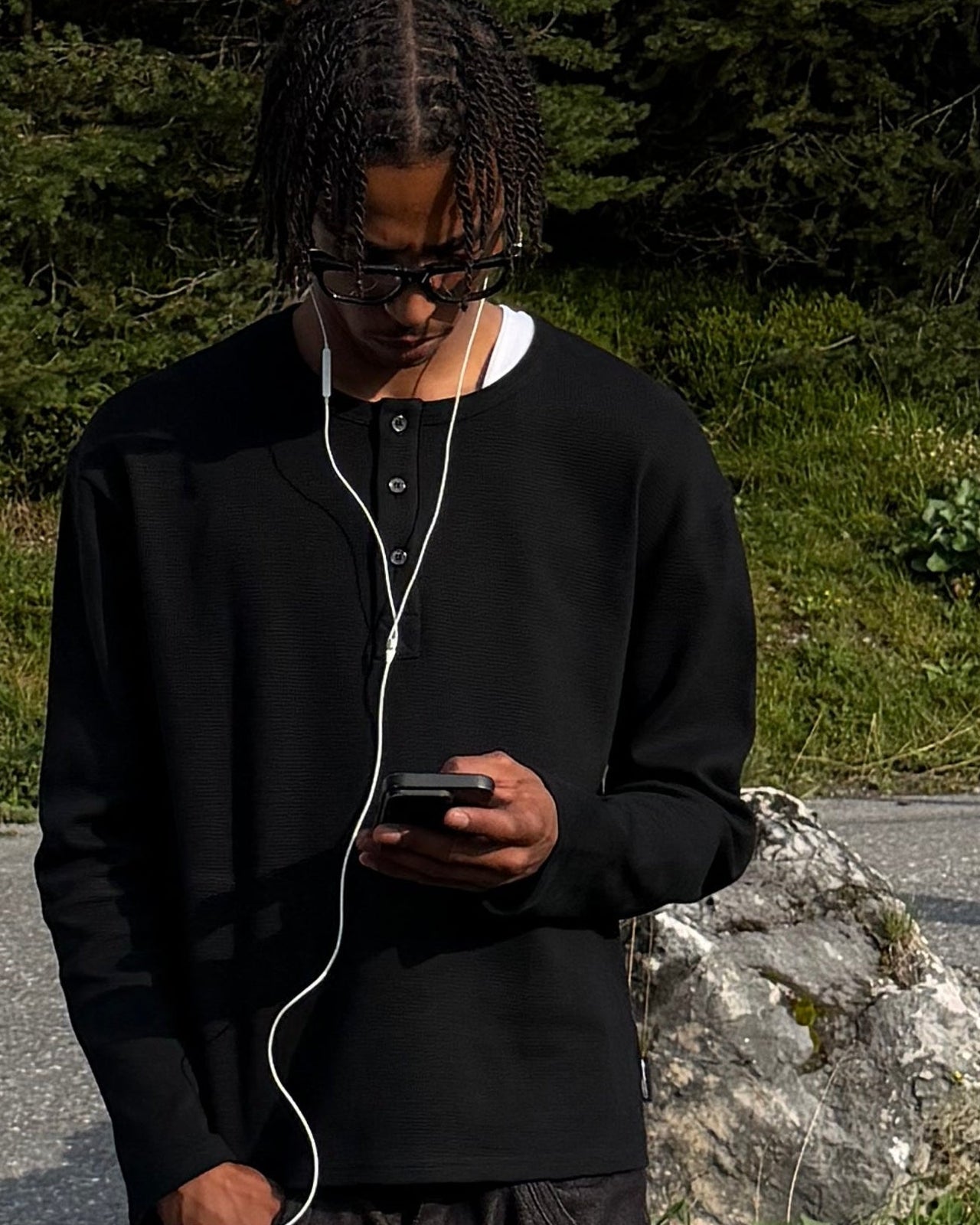 WAFFLE HENLEY (BLACK)