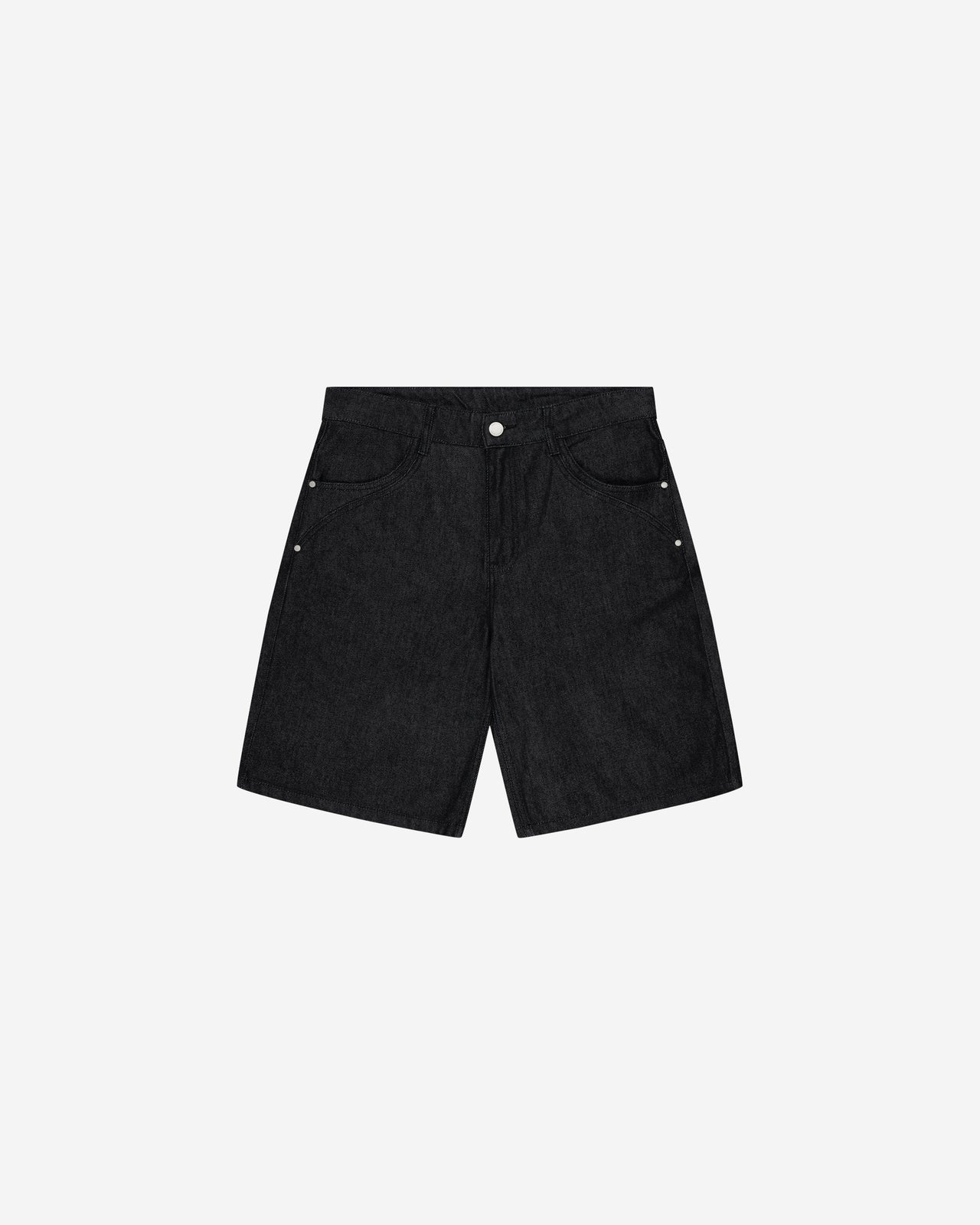 RAW DENIM SHORTS (BLACK)