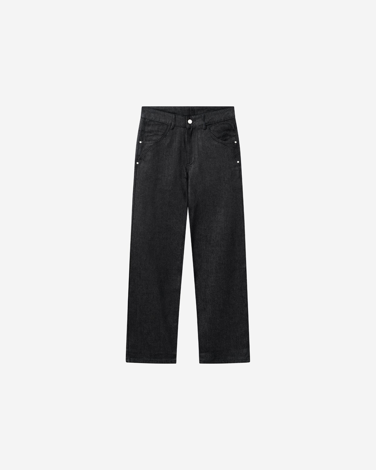 STRAIGHT RAW DENIM (BLACK)