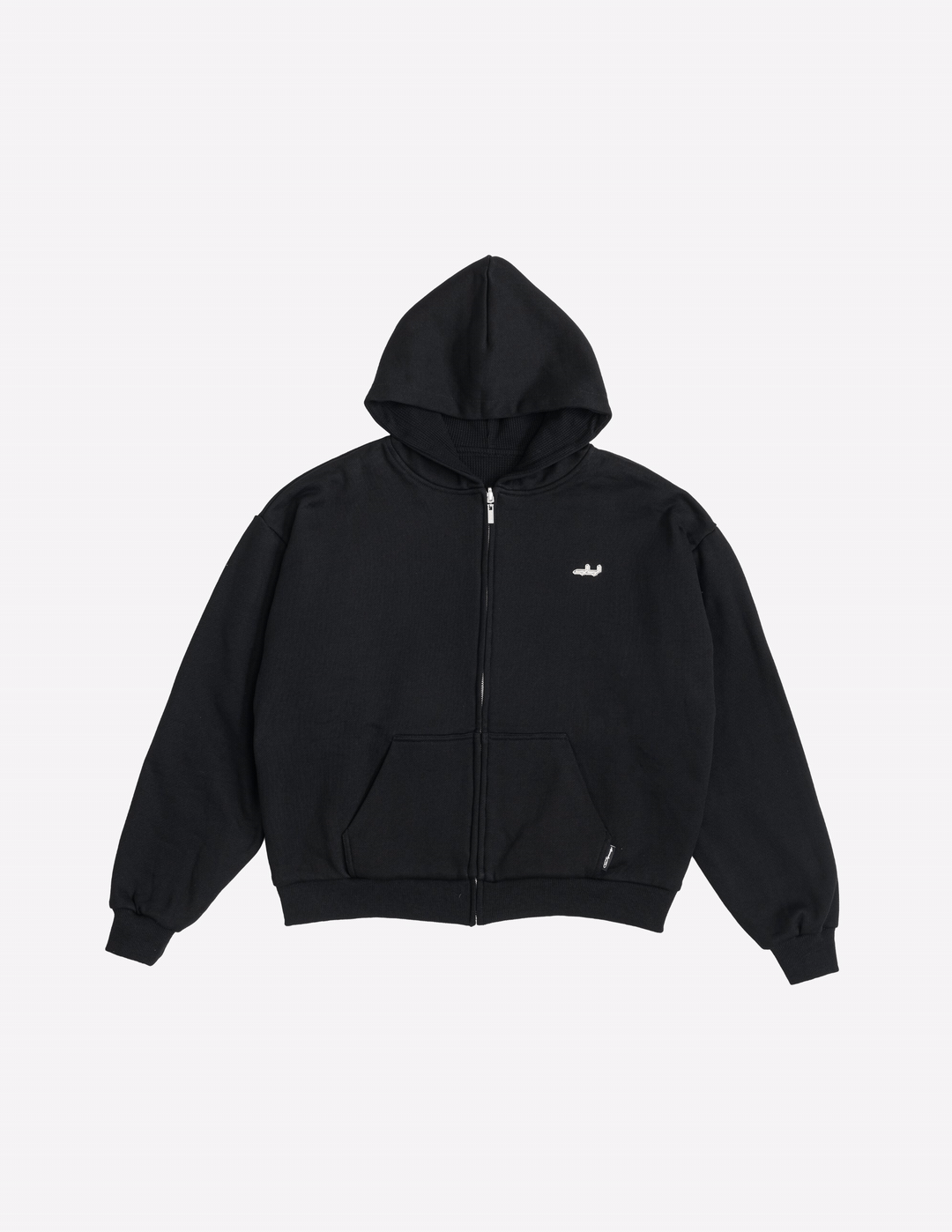 1000 GSM WAFFLE ZIP (BLACK)