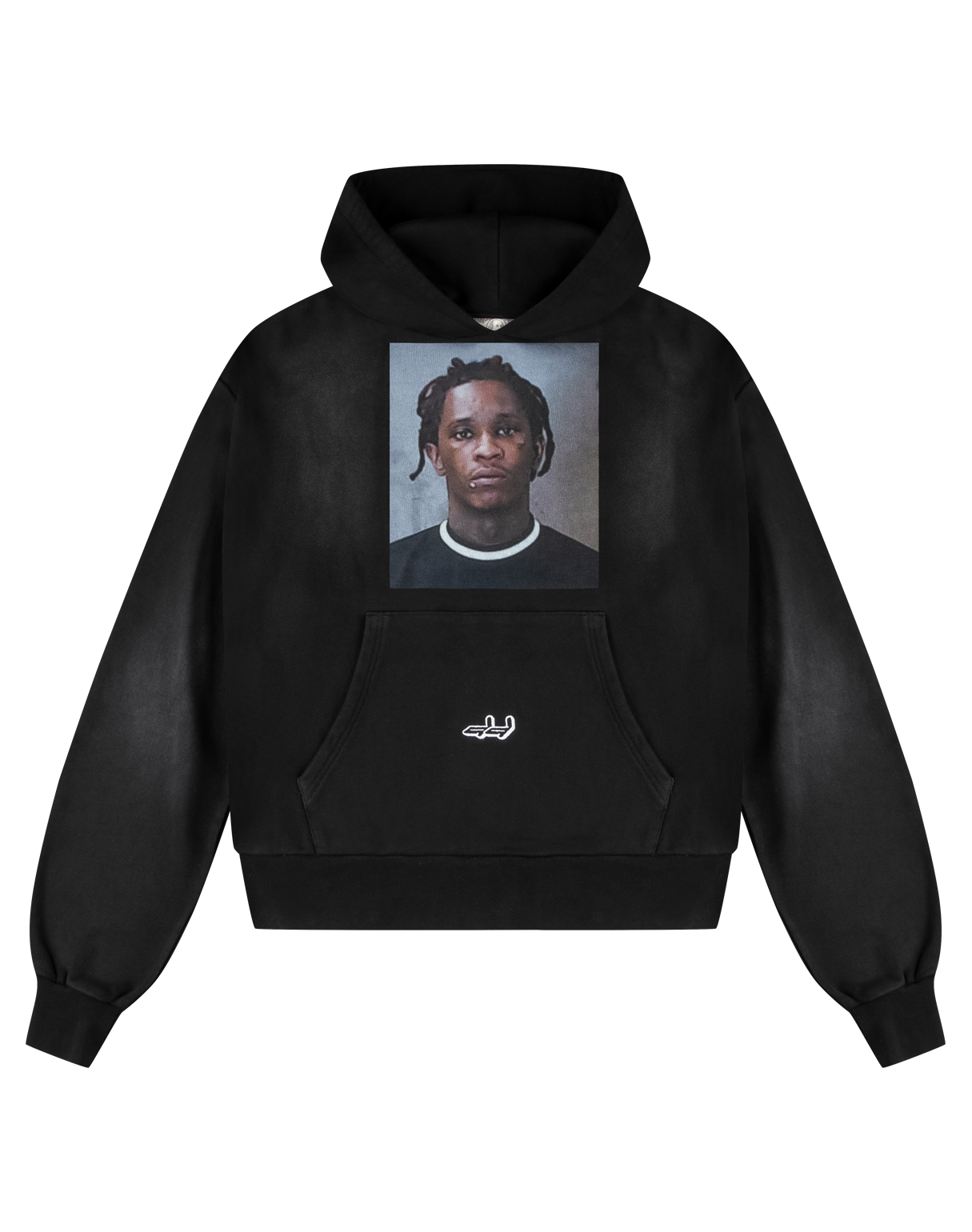 THUGGER HOODIE (WASHED BLACK)