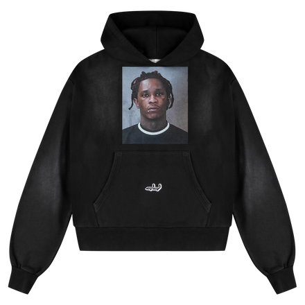 THUGGER HOODIE (WASHED BLACK)